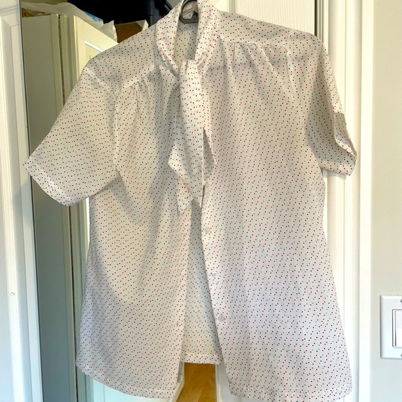 Vintage polka dot tie neck blouse - Picture 1 of 3